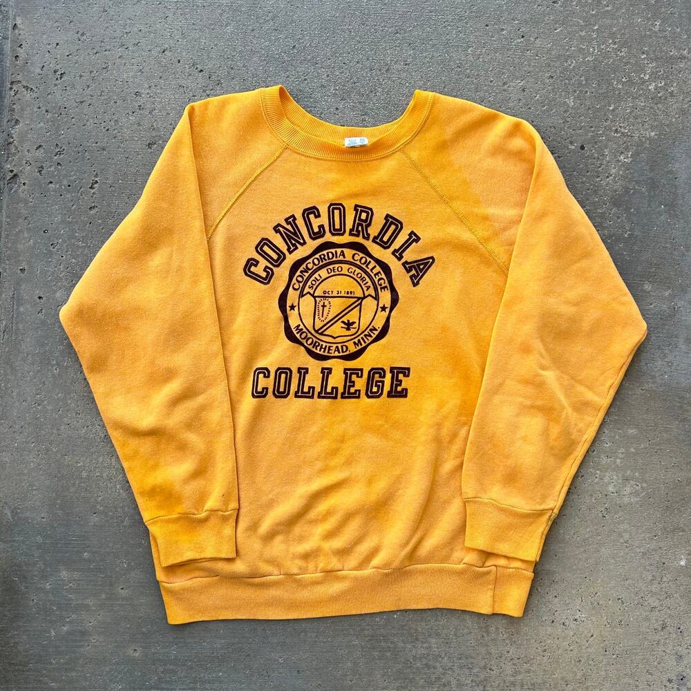 Vintage 80s Champion Yellow Crewneck Sweatshirt Size L